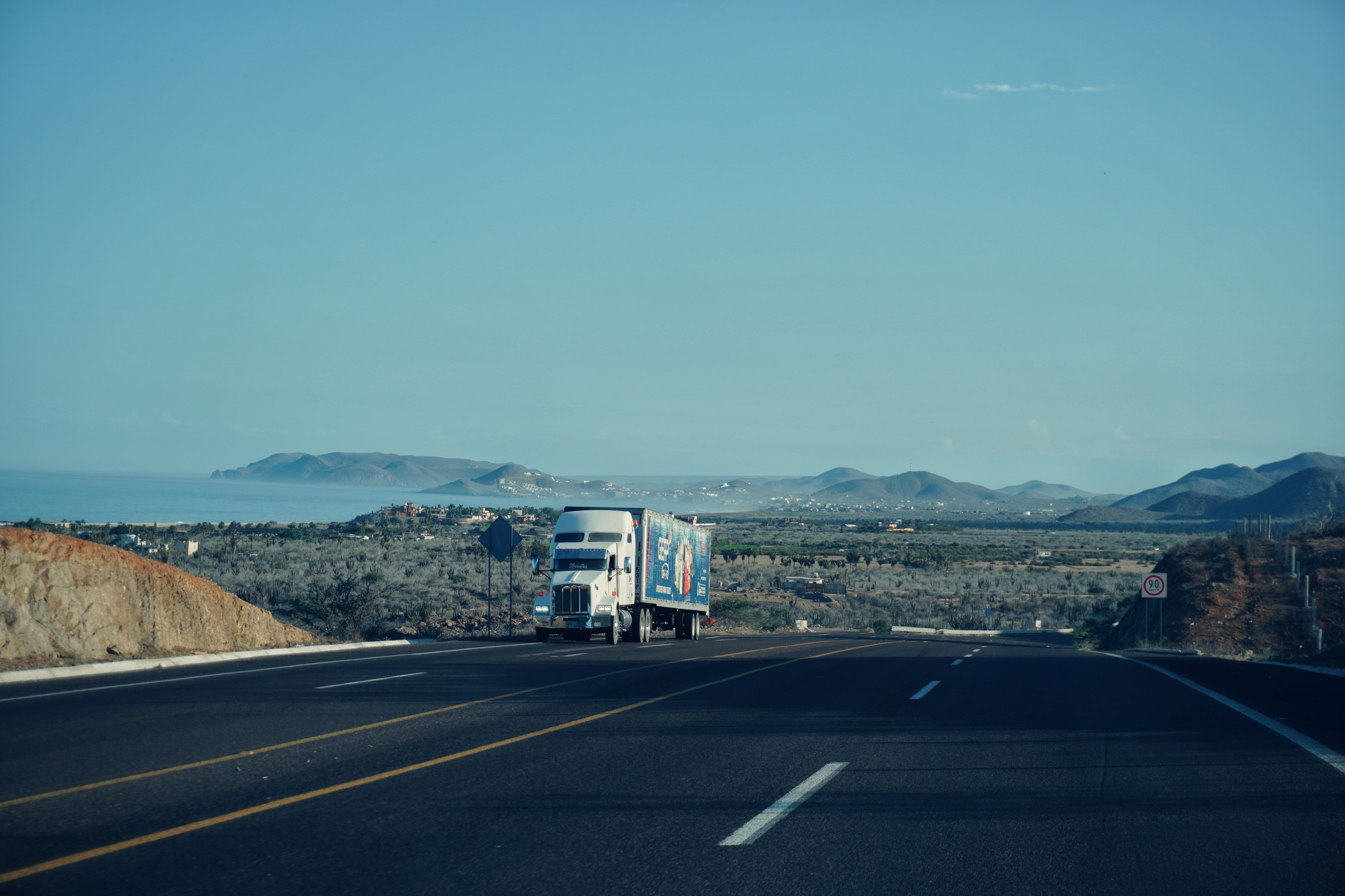 Freight trucks on highway